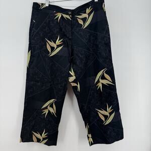 Banana Bay Resort Wear Birds of Paradise cropped pants size large Vacation Beach